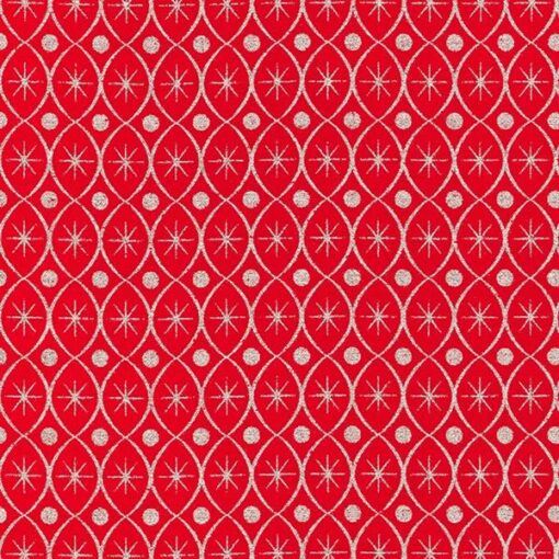 Robert Kaufman Geometric Scarlet w/Metallic