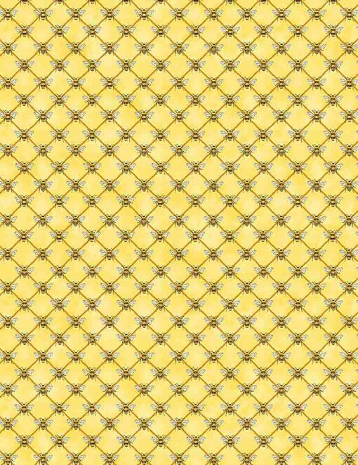 Timeless Treasures - Tiny Gold Honeybee Honeycomb