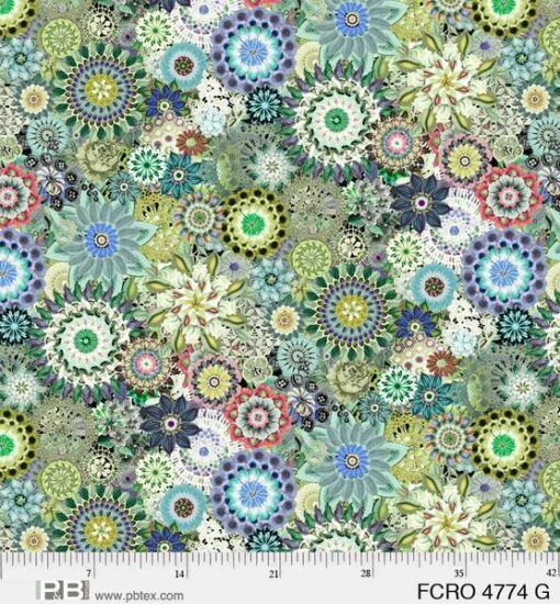 Floral Crochet - Green 108" Wide