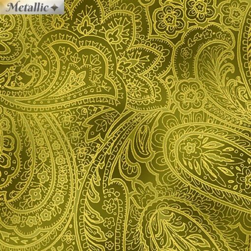 Radiant Paisley Green 108" Wide