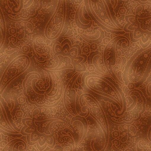 Radiant Paisley Saddle Brown 108 " Wide