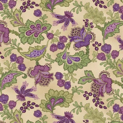 Aubergine Elegant Paisley-Green