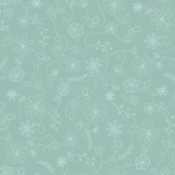 Aqua Swirl Floral - Vintage Flora