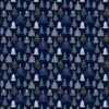 Tiny Trees W/Metallic Gold-Navy