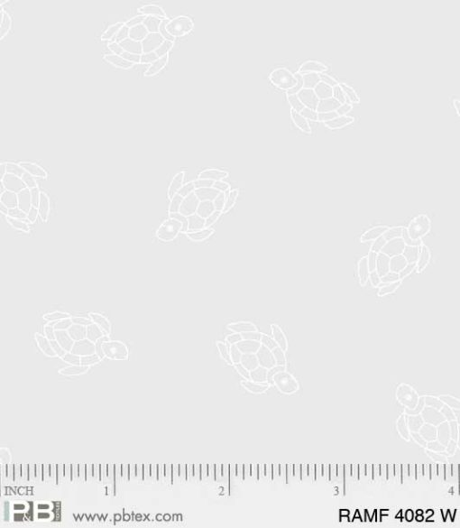 Ramblings Fun - Turtles - White on White