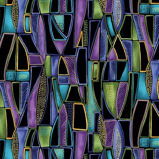 Geo Indigo/Black (Luminescent Leaves)