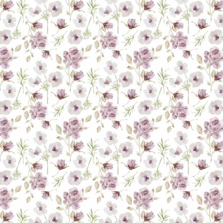 Morning Lilac- White Posy - Camelot Fabrics