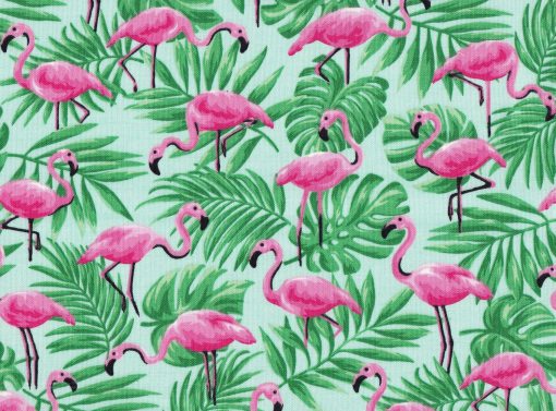 Flamingos in Palm Leaves