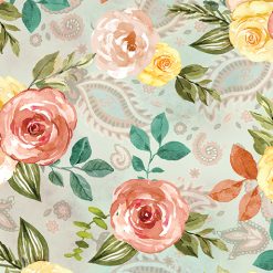 Country Time Roses - Seafoam