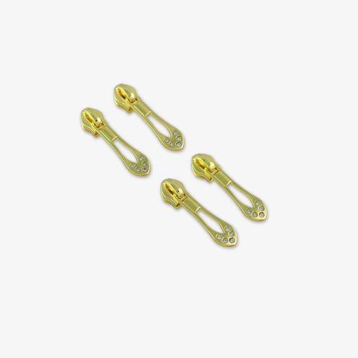 Jeweled Tip Zipper Pulls - Gold - Set of 4