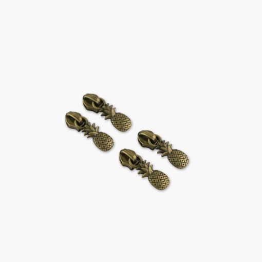 Pineapple Zipper Pulls - Antique - Set of 4