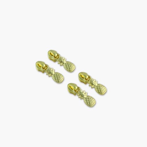 Pineapple Zipper Pulls - Gold - Set of 4