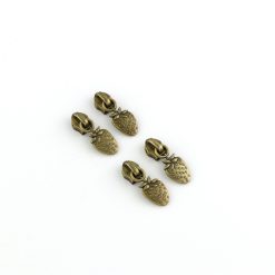 Strawberry Zipper Pulls - Antique - Set of 4