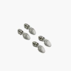 Strawberry Zipper Pulls - Nickel - Set of 4