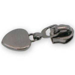 Heart Zipper Pulls - Gunmetal - Set of 4
