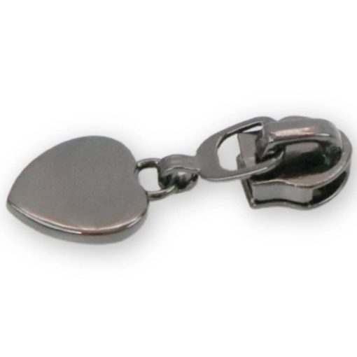 Heart Zipper Pulls - Gunmetal - Set of 4