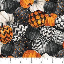 Spellbound - Black Multi - Pumpkins - Northcott Fabrics