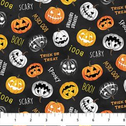 The Boo Crew - Pumpkin Toss - Black Multi - Northcott Fabric