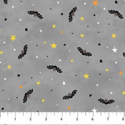 The Boo Crew - Bat Toss - Gray Multi - Northcott Fabric