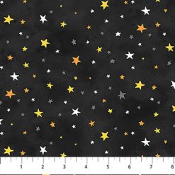 The Boo Crew - Stars - Black Multi - Northcott Fabric