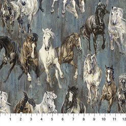 Pedigree - Horses - Charcoal Multi - Northcott Fabric