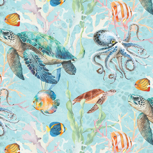Under Sea World Lt. Turq/Multi