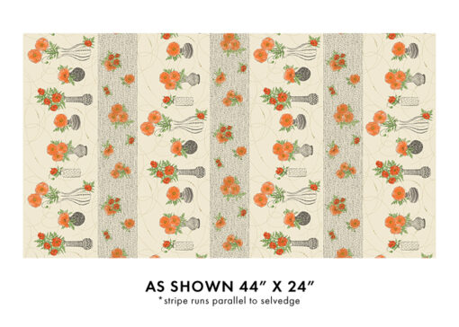 Treasured Poppies Stripe Natural (Modern Vintage)