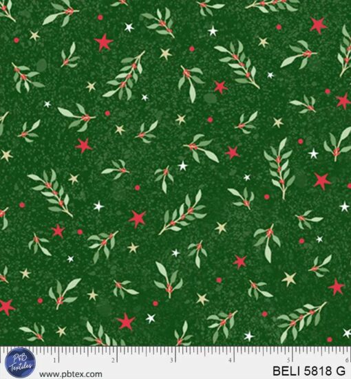 Believe - Tossed Sprigs and Stars - Green