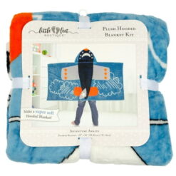 Adventure Awaits Airplane Plush Hooded Blanket Kit