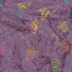 Batik Textiles– Purple Bumble Bees
