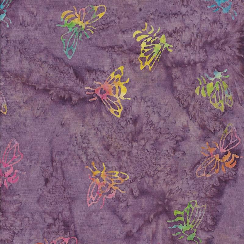 Batik Textiles– Purple Bumble Bees