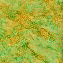 Batik Textiles-  – Green Orange Honeycomb