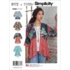 EASY XXS-XXL Kimono Jacket  Loose Dolman 3/4 Pattern
